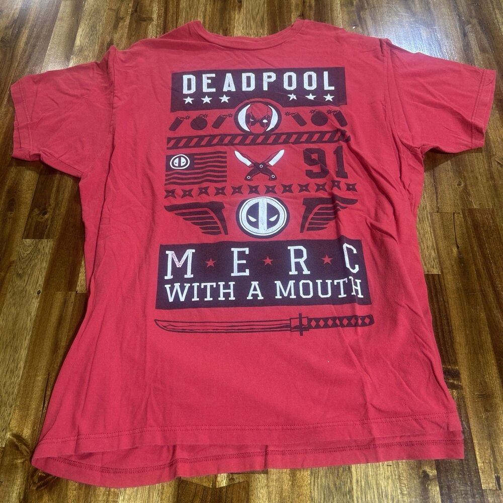 Lot of 5 Marvel T Shirts Deadpool  X-Men Thor Iron Man Captain America Size XL - Picture 3 of 6